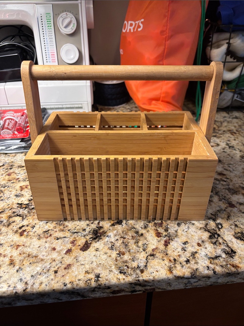Totally Bamboo Lattice Flatware Caddy Picnic or Patio